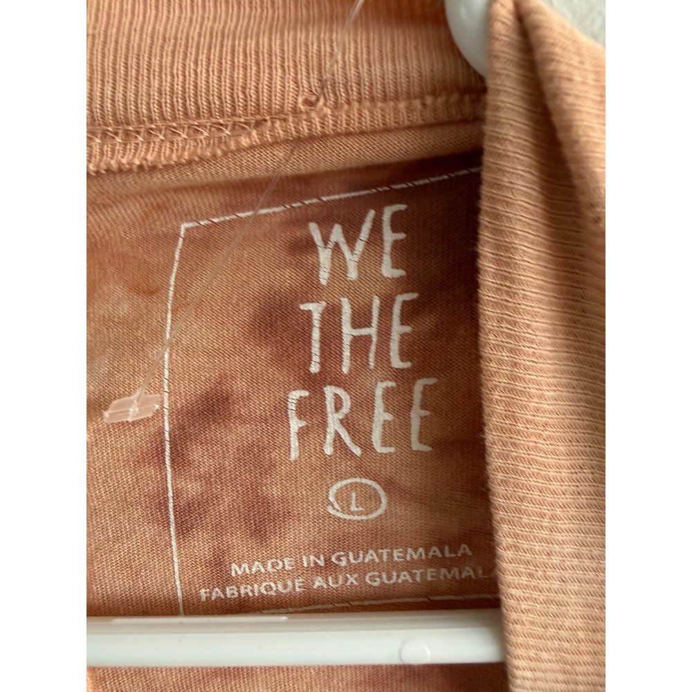 We The Free Free People Tie Dye Oversized Long Sleeve Tee Rust Peach Large 355 - Picture 4 of 7